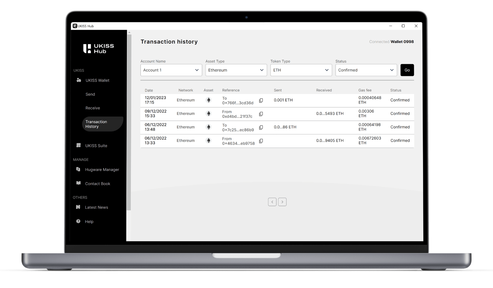 Track Crypto Transactions with UKISS Wallet