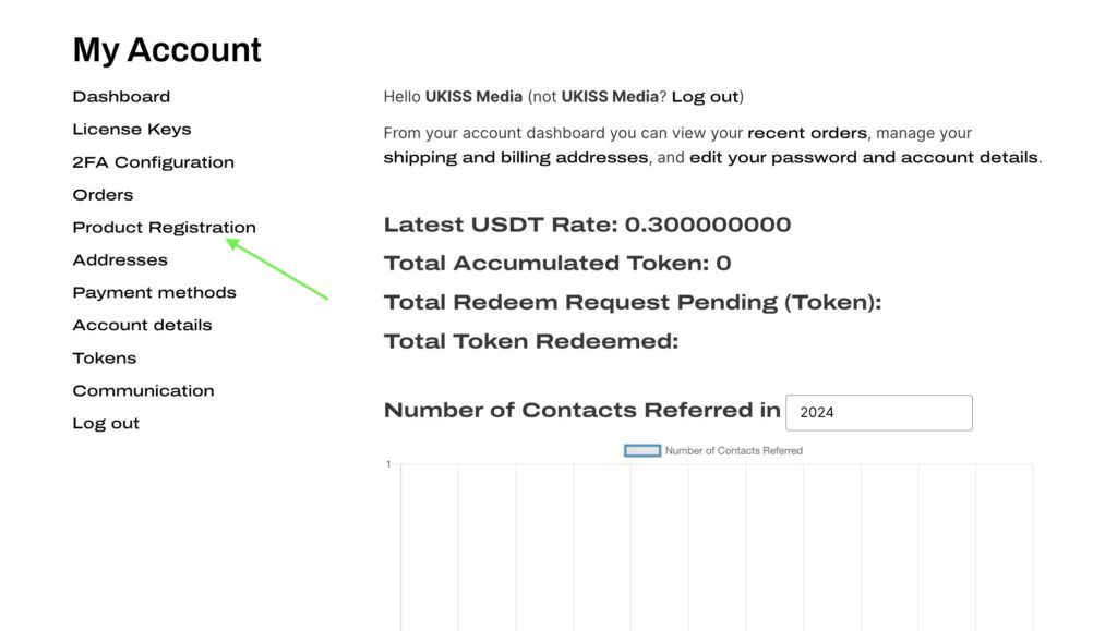 Go to Product Registration.